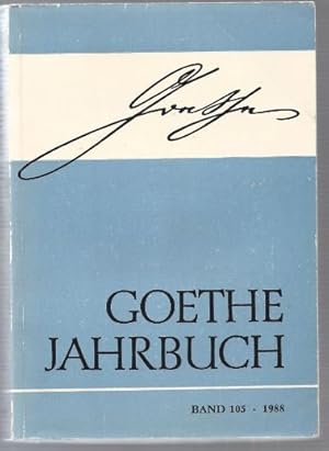 Bild des Verkufers fr Goethe Jahrbuch 105 (1988). zum Verkauf von Antiquariat Bcherstapel