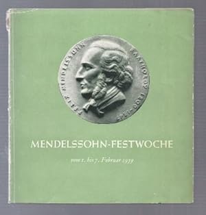 Imagen del vendedor de Mendelssohn-Festwoche aus Anla der 150. Wiederkehr des Geburtstages am 3. Februar 1959. a la venta por Antiquariat Bcherstapel
