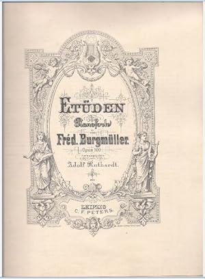 Bild des Verkufers fr Etden fr Pianoforte von Fred. Burgmller, Op. 100 [nur Nr. 1-10 und 19-25 vorhanden]. zum Verkauf von Antiquariat Bcherstapel