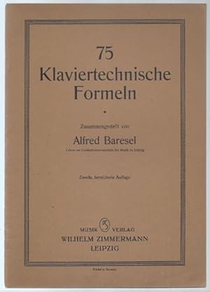 Bild des Verkufers fr 75 klaviertechnische Formeln. zum Verkauf von Antiquariat Bcherstapel