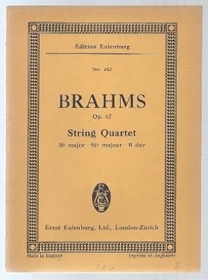 Bild des Verkufers fr String Quartet Bb major - Sib majeur - B-Dur op. 67 (= Edition Eulenburg, No. 242). Partitur. zum Verkauf von Antiquariat Bcherstapel