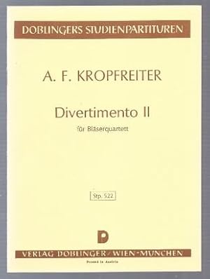 Bild des Verkufers fr Divertimento II fr Blserquartett (1980) (= Doblingers Studienpartituren 522). zum Verkauf von Antiquariat Bcherstapel