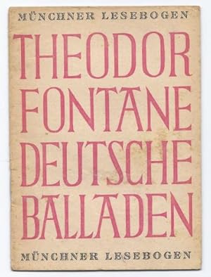 Bild des Verkufers fr Deutsche Balladen (= Mnchner Lesebogen, Nr. 81). zum Verkauf von Antiquariat Bcherstapel