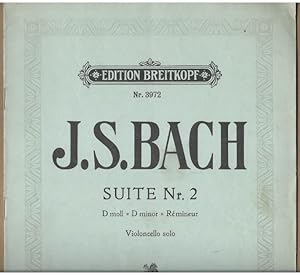 Immagine del venditore per Suite Nr. 2 D moll / D minor / Re mineur (= Edition Breitkopf, Nr. 3972). Violoncello solo. venduto da Antiquariat Bcherstapel