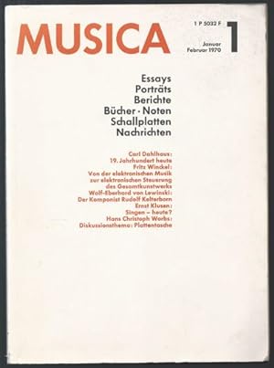 Image du vendeur pour Musica. Januar / Februar 1970. Zweimonatsschrift fr alle Gebiete des Musiklebens. mis en vente par Antiquariat Bcherstapel