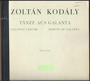 Imagen del vendedor de Tnze aus Galanta / Galantai Tancok / Dances of Galanta (= UE 10.585). Partitur / Partitura. a la venta por Antiquariat Bcherstapel