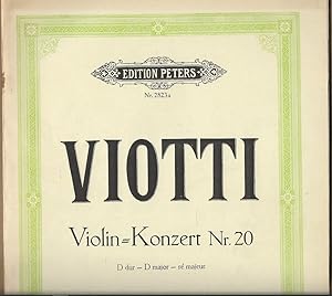 Imagen del vendedor de Violin-Konzert Nr. 20 D-Dur fr Violine und Klavier (= Edition Peters, Nr. 2823a). Violine und Klavier. a la venta por Antiquariat Bcherstapel