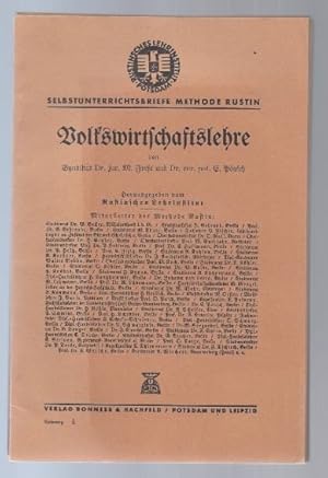 Image du vendeur pour Volkswirtschaftslehre (= Selbstunterrichtsbriefe Methode Rustin). Lieferungen 4, 5, 6, 7, 8, 10. mis en vente par Antiquariat Bcherstapel