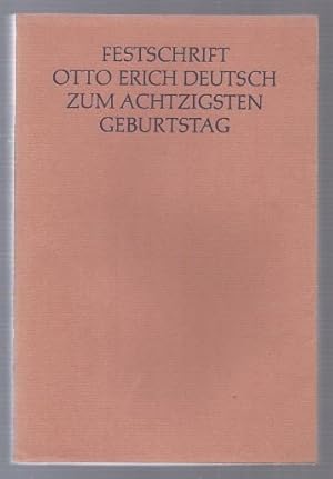 Immagine del venditore per Festschrift Otto Erich Deutsch zum 80. Geburtstag am 5. September 1963. venduto da Antiquariat Bcherstapel