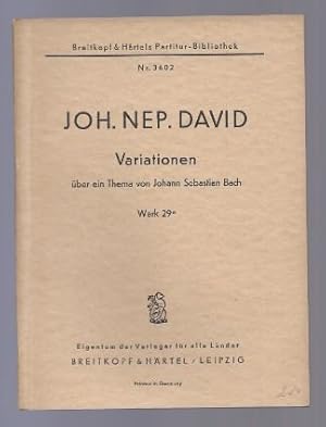Bild des Verkufers fr Variationen ber ein Thema von Johann Sebastian Bach, Werk 29a (= Breitkopf & Hrtels Partitur-Bibliothek, Nr. 3602). zum Verkauf von Antiquariat Bcherstapel