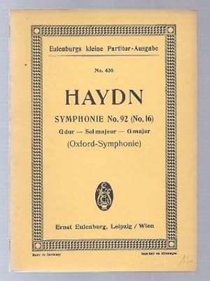 Image du vendeur pour Symphonie No. 92 (No. 16) G-Dur (Oxford-Symphonie) (= Eulenburgs kleine Partitur-Ausgabe, No. 436). mis en vente par Antiquariat Bcherstapel