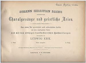 Bild des Verkufers fr Johann Sebastian Bach's mehrstimmige Choralgesnge und geistliche Arien. 1. Theil. zum Verkauf von Antiquariat Bcherstapel