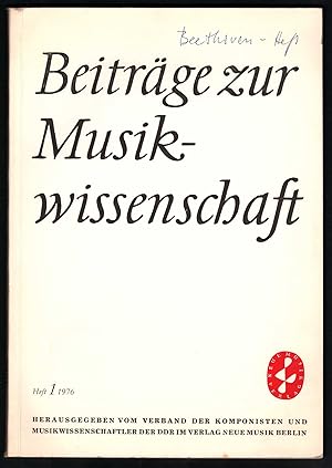 Bild des Verkufers fr Beitrge zur Musikwissenschaft, Heft 1, 1976. zum Verkauf von Antiquariat Bcherstapel