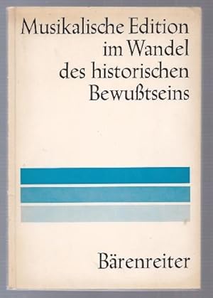 Bild des Verkufers fr Musikalische Edition im Wandel des historischen Bewutseins (= Musikwissenschaftliche Arbeiten, Band 23). zum Verkauf von Antiquariat Bcherstapel