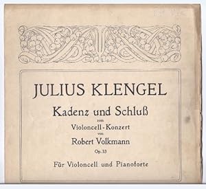 Bild des Verkufers fr Kadenz und Schlu zum Violoncell-Konzert [a-Moll] von Robert Volkmann op. 33. Violoncello. zum Verkauf von Antiquariat Bcherstapel