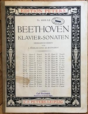 Imagen del vendedor de Adagio cantabile aus der Sonate pathetique, Opus 13 c-Moll (= Beethoven Klavier-Sonaten, Nr. 8. Edition Peters, Nr. 4008 AB). [Klaviertrio] 3 Stimmen. a la venta por Antiquariat Bcherstapel