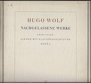 Image du vendeur pour Sieben Lieder nach Gedichten von Robert Reinick (= Hugo Wolf. Nachgelassene Werke. Erste Folge: Lieder mit Klavierbegleitung, Heft 4). Fr hhere Stimme. mis en vente par Antiquariat Bcherstapel