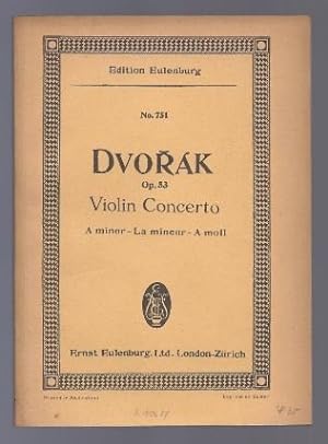 Bild des Verkufers fr Concerto A minor for Violin and Orchestra op. 53 (= Edition Eulenburg, No. 751). zum Verkauf von Antiquariat Bcherstapel