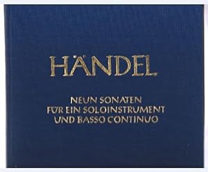 Image du vendeur pour Neun Sonaten fr ein Soloinstrument und Basso continuo (= Hallische Hndel-Ausgabe. Serie IV, 18). DVfM 4040. mis en vente par Antiquariat Bcherstapel