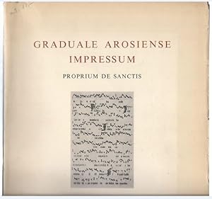 Bild des Verkufers fr Graduale Arosiense Impressum: Proprium de Sanctis (= Laurentius Petri Sllskapets Urkundsserie VII, 3). zum Verkauf von Antiquariat Bcherstapel