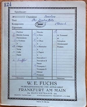 Seller image for Ouverture zur Oper: Die Zauberflte / La flute enchantee / The magic flute (= Lyra No. 480). Salonorchester. 13 Stimmen. for sale by Antiquariat Bcherstapel