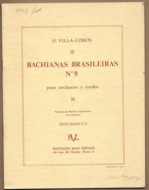 Bild des Verkufers fr Bachianas Brasileiras No. 9 pour orchestre a cordes. Partition de poche in 16. zum Verkauf von Antiquariat Bcherstapel