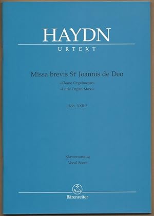 Image du vendeur pour Missa brevis Sti Joannis de Deo (Kleine Orgelmesse / Little Organ mass), Hob. XXII:7 (= Brenreiter 4653a). Klavierauszug nach dem Urtext der Joseph Haydn-Gesamtausgabe. mis en vente par Antiquariat Bcherstapel