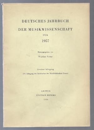 Immagine del venditore per Deutsches Jahrbuch der Musikwissenschaft. 2. Jahrgang 1957. venduto da Antiquariat Bcherstapel