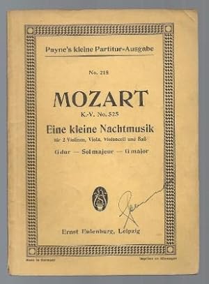 Immagine del venditore per Eine kleine Nachtmusik (Serenade) G Dur fr 2 Violinen, Viola, Violoncell und Ba KV 525 (= Eulenburgs kleine Partitur-Ausgabe, No. 218). venduto da Antiquariat Bcherstapel