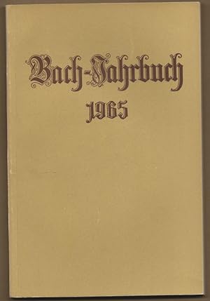 Seller image for Bach-Jahrbuch. 51. Jahrgang 1965. for sale by Antiquariat Bcherstapel