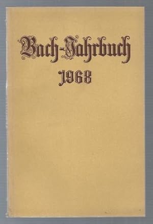 Seller image for Bach-Jahrbuch. 54. Jahrgang 1968. for sale by Antiquariat Bcherstapel