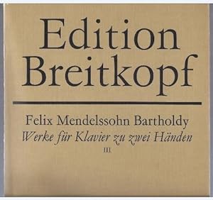 Bild des Verkufers fr Werke fr Klavier zu zwei Hnden III (= Edition Breitkopf, Nr. 174). zum Verkauf von Antiquariat Bcherstapel