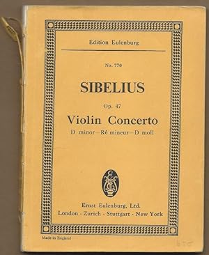 Bild des Verkufers fr Concerto D minor for violin and orchestra [Konzert d-Moll fr Violine mit Orchester], Op. 47 (= Edition Eulenburg, No. 770). zum Verkauf von Antiquariat Bcherstapel