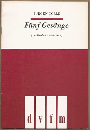 Bild des Verkufers fr Fnf Gesnge aus "Des Knaben Wunderhorn" (Liebesklagen des Mdchens) fr Frauenchor a cappella (1971) (= DVfM 7650). zum Verkauf von Antiquariat Bcherstapel