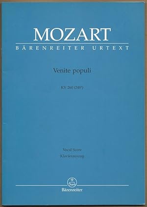 Bild des Verkufers fr Venite populi, KV 260 (248a) (= Brenreiter 4899a). Klavierauszug nach dem Urtext der Neuen Mozart-Ausgabe. zum Verkauf von Antiquariat Bcherstapel