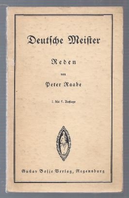 Immagine del venditore per Deutsche Meister. Reden von Peter Raabe (= Von deutscher Musik, Band 58). venduto da Antiquariat Bcherstapel