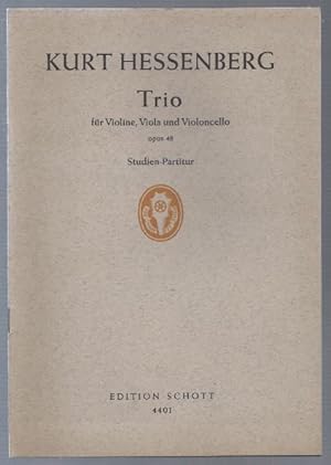 Bild des Verkufers fr Trio fr Violine, Viola und Violoncello op. 48 (= Edition Schott, Nr. 4401). Studien-Partitur. zum Verkauf von Antiquariat Bcherstapel