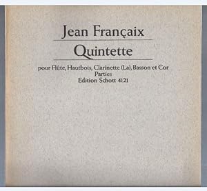 Bild des Verkufers fr Quintette pour Flute, Hautbois, Clarinette (La), Basson et Cor (= Edition Schott, Nr. 4121). Parties. zum Verkauf von Antiquariat Bcherstapel