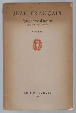 Bild des Verkufers fr Symphonie d'archets pour orchestre a cordes (1948) (= Edition Schott, Nr. 4269). Partition. zum Verkauf von Antiquariat Bcherstapel