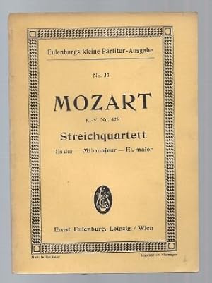 Seller image for Streichquartett Es-Dur fr 2 Violinen, Viola und Violoncell KV 428 (= Eulenburgs kleine Partitur-Ausgabe, No. 33). for sale by Antiquariat Bcherstapel