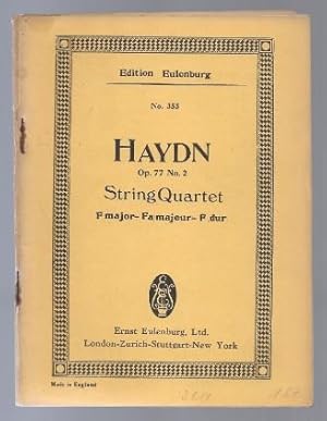 Imagen del vendedor de String Quartet Op. 77 No. 2 F major (= Edition Eulenburg, No. 355). a la venta por Antiquariat Bcherstapel