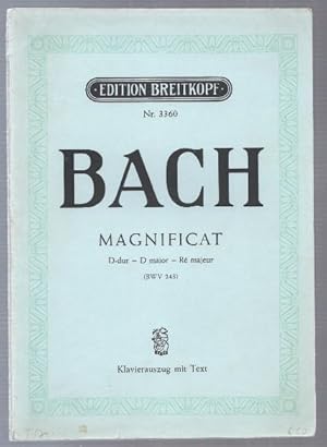 Bild des Verkufers fr Magnificat D-Dur fr Soli, Chor, Orchester und Orgel (BWV 243) (= Edition Breitkopf, Nr. 3360). Klavierauszug mit Text. zum Verkauf von Antiquariat Bcherstapel