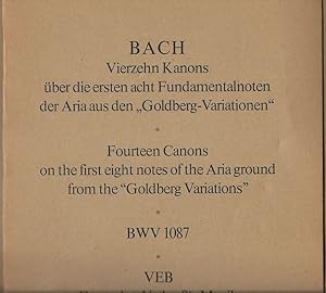 Bild des Verkufers fr Vierzehn Kanons ber die ersten acht Fundamentalnoten der Aria aus den "Goldberg-Variationen" BWV 1087 (= DVfM 8004). zum Verkauf von Antiquariat Bcherstapel