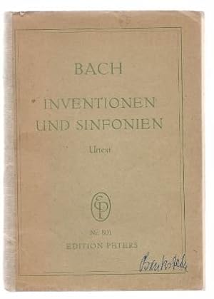 Bild des Verkufers fr Die 15 zweistimmigen Inventionen und die 15 dreistimmigen Sinfonien im Urtext (= Edition Peters, Nr. 801). zum Verkauf von Antiquariat Bcherstapel