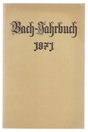 Imagen del vendedor de Bach-Jahrbuch. 57. Jahrgang 1971. a la venta por Antiquariat Bcherstapel