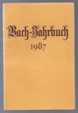 Seller image for Bach-Jahrbuch. 73. Jahrgang 1987. for sale by Antiquariat Bcherstapel