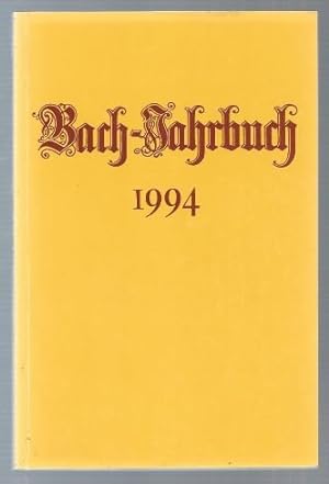 Seller image for Bach-Jahrbuch. 80. Jahrgang 1994. for sale by Antiquariat Bcherstapel