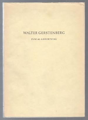 Bild des Verkufers fr Festschrift Walter Gerstenberg zum 60. Geburtstag. Im Namen seiner Schler. zum Verkauf von Antiquariat Bcherstapel