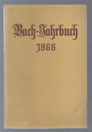 Immagine del venditore per Bach-Jahrbuch. 52. Jahrgang 1966. venduto da Antiquariat Bcherstapel