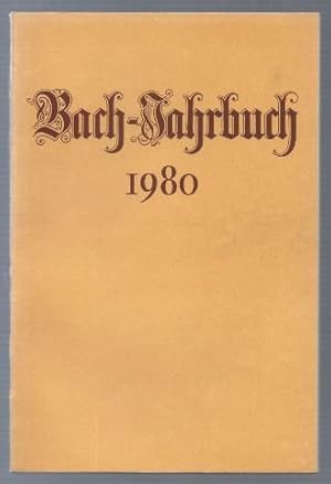 Bild des Verkufers fr Bach-Jahrbuch. 66. Jahrgang 1980. zum Verkauf von Antiquariat Bcherstapel